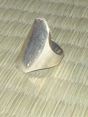 Abstract sterling silver shield ring